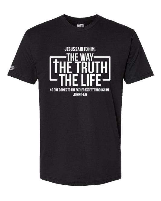 The way the truth the life Christian t shirt John 14 6 black scripture tee in black