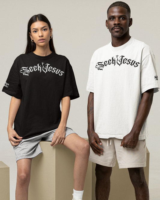 Seek Jesus Oversized Tee – Bold Faith Streetwear