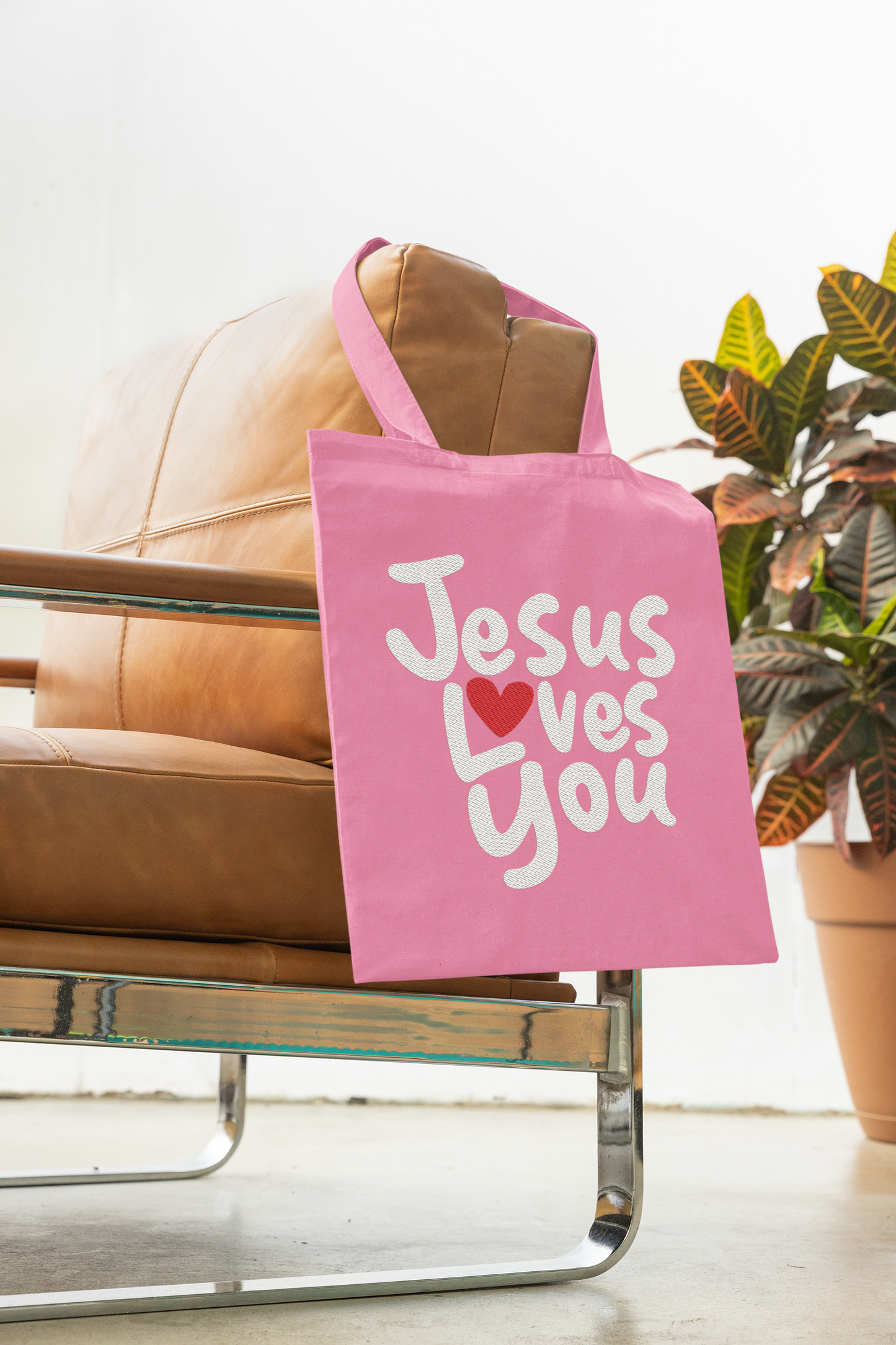 Jesus Loves You Heavy Canvas Tote Bag - Carry Your Faith Everywhere