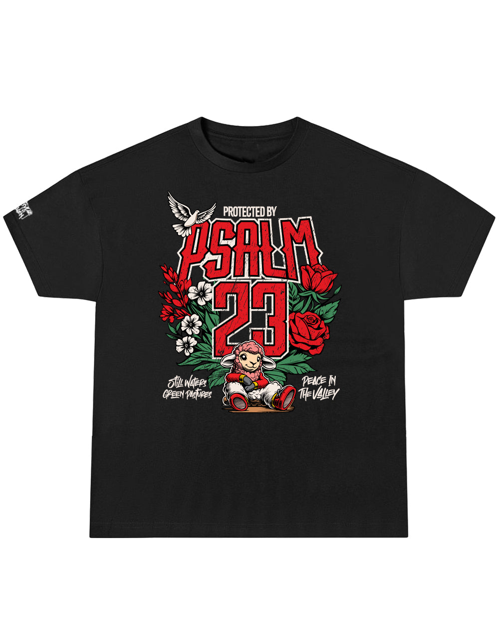 Protected by Psalm 23 Christian Streetwear – Faith & Scripture Graphic Oversized Tee