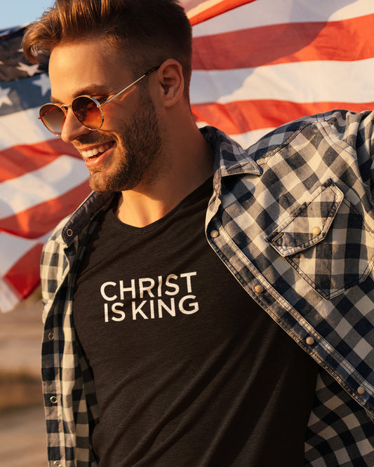CHRIST IS KING Tee – Bold but Minimalist All-Caps Christian Faith Shirt for Believers