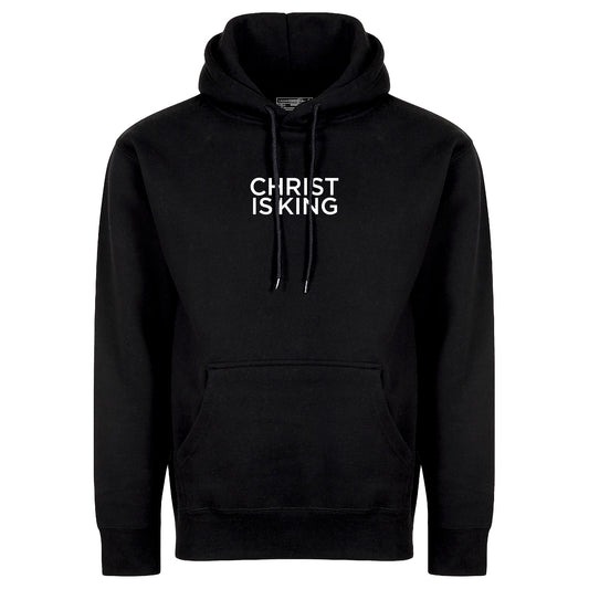Christ is King – Minimalist Fleece-Lined Black Hoodie