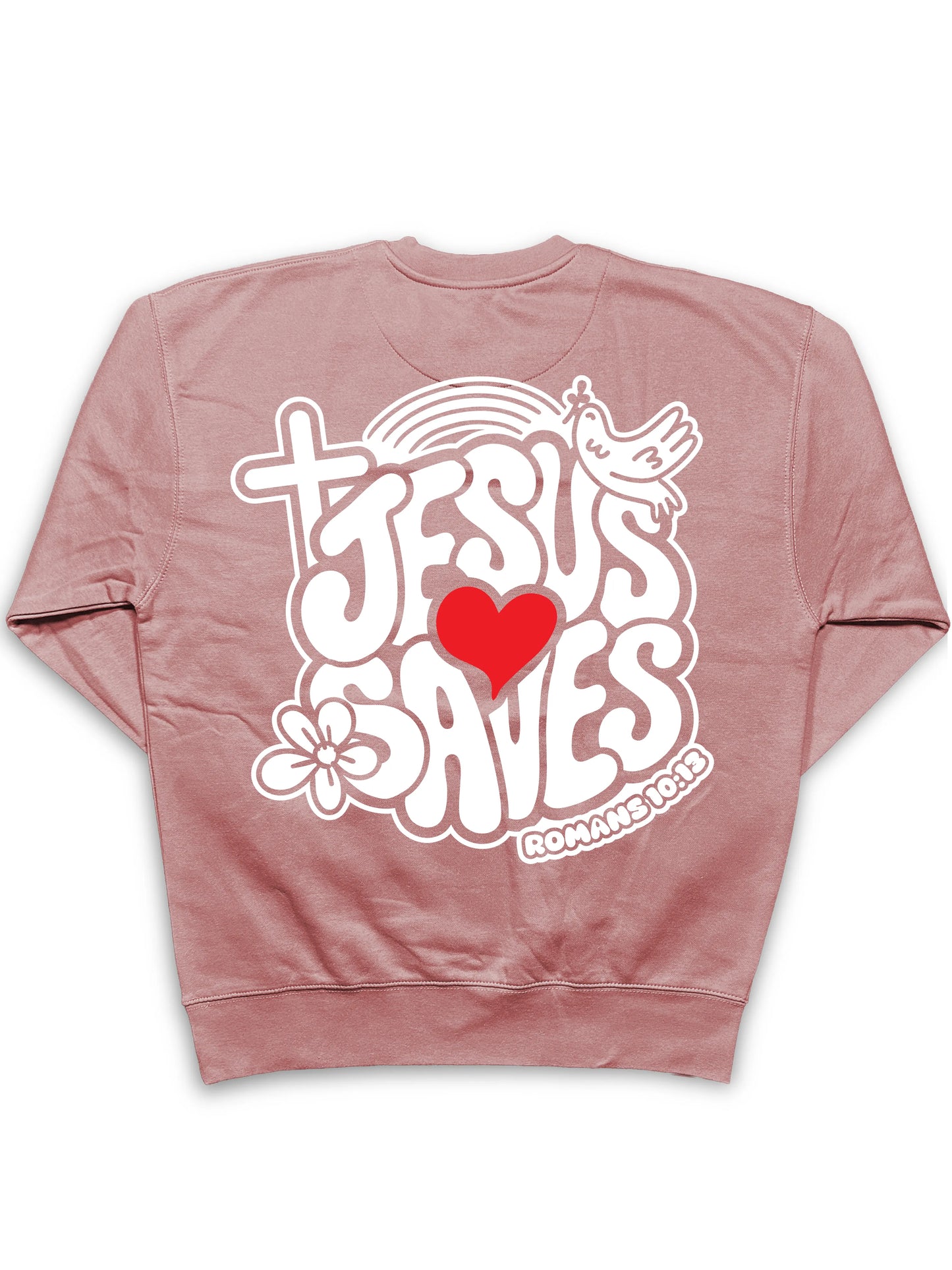 Jesus Saves Crewneck Sweatshirt – Bold Christian Faith Apparel | Romans 10:13