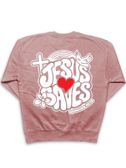 Jesus Saves Crewneck Sweatshirt – Bold Christian Faith Apparel | Romans 10:13