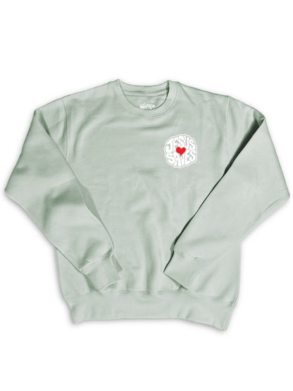 Jesus Saves Crewneck Sweatshirt – Bold Christian Faith Apparel | Romans 10:13
