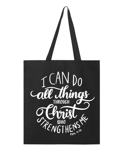 I Can Do All Things Through Christ Tote Bag | Philippians 4:13 Faith Gift