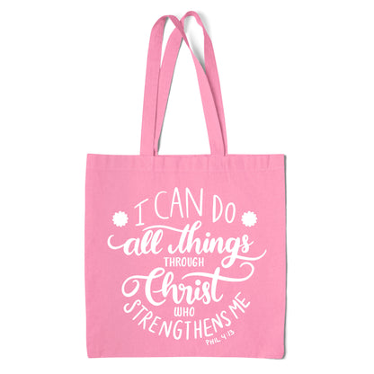 I Can Do All Things Through Christ Tote Bag | Philippians 4:13 Faith Gift