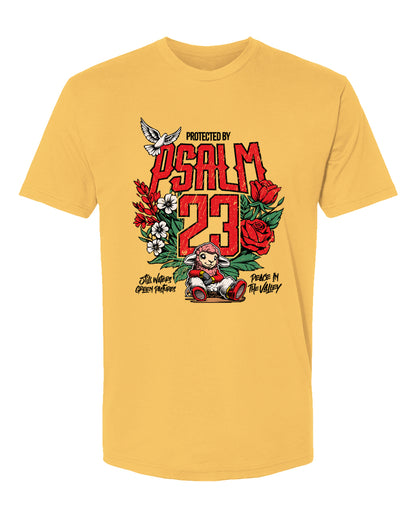 Protected by Psalm 23 Christian Streetwear T-Shirt – Faith & Scripture Graphic Tee