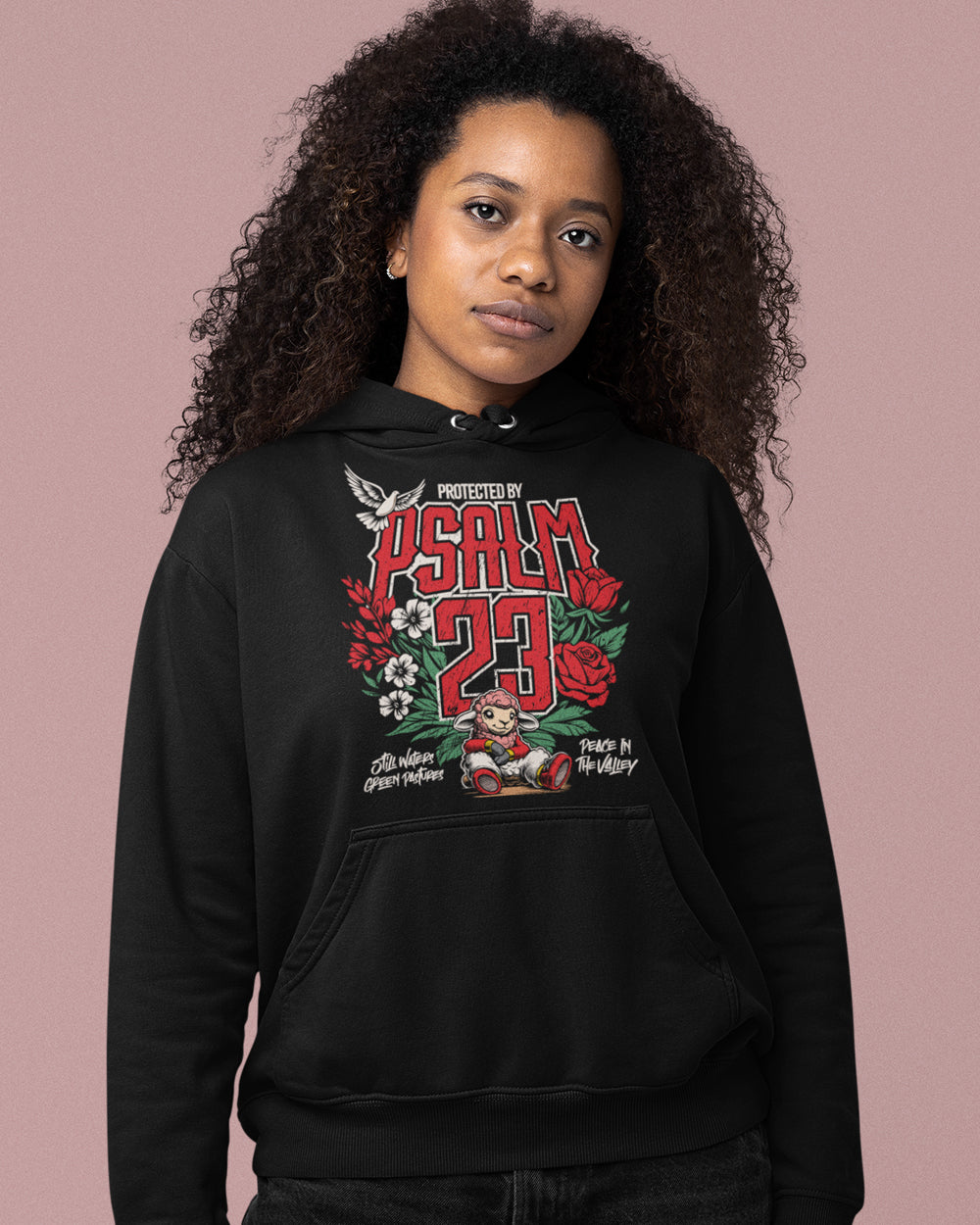 Protected by Psalm 23 Christian Streetwear - Graphic Hoodie