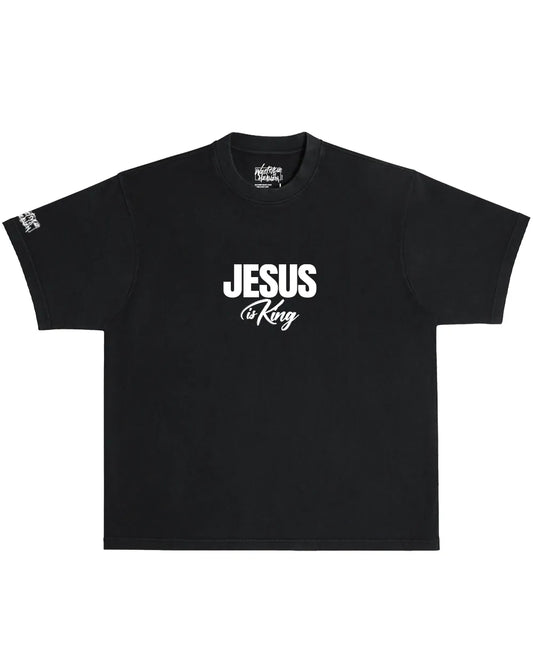 Jesus Is King Oversized Christian Streetwear T-Shirt | Power in the Name of Jesus Tee