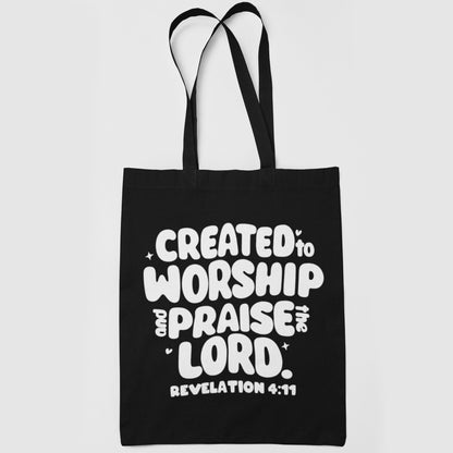 Created to Worship Christian Tote Bag | Revelation 4:11 Faith Gift