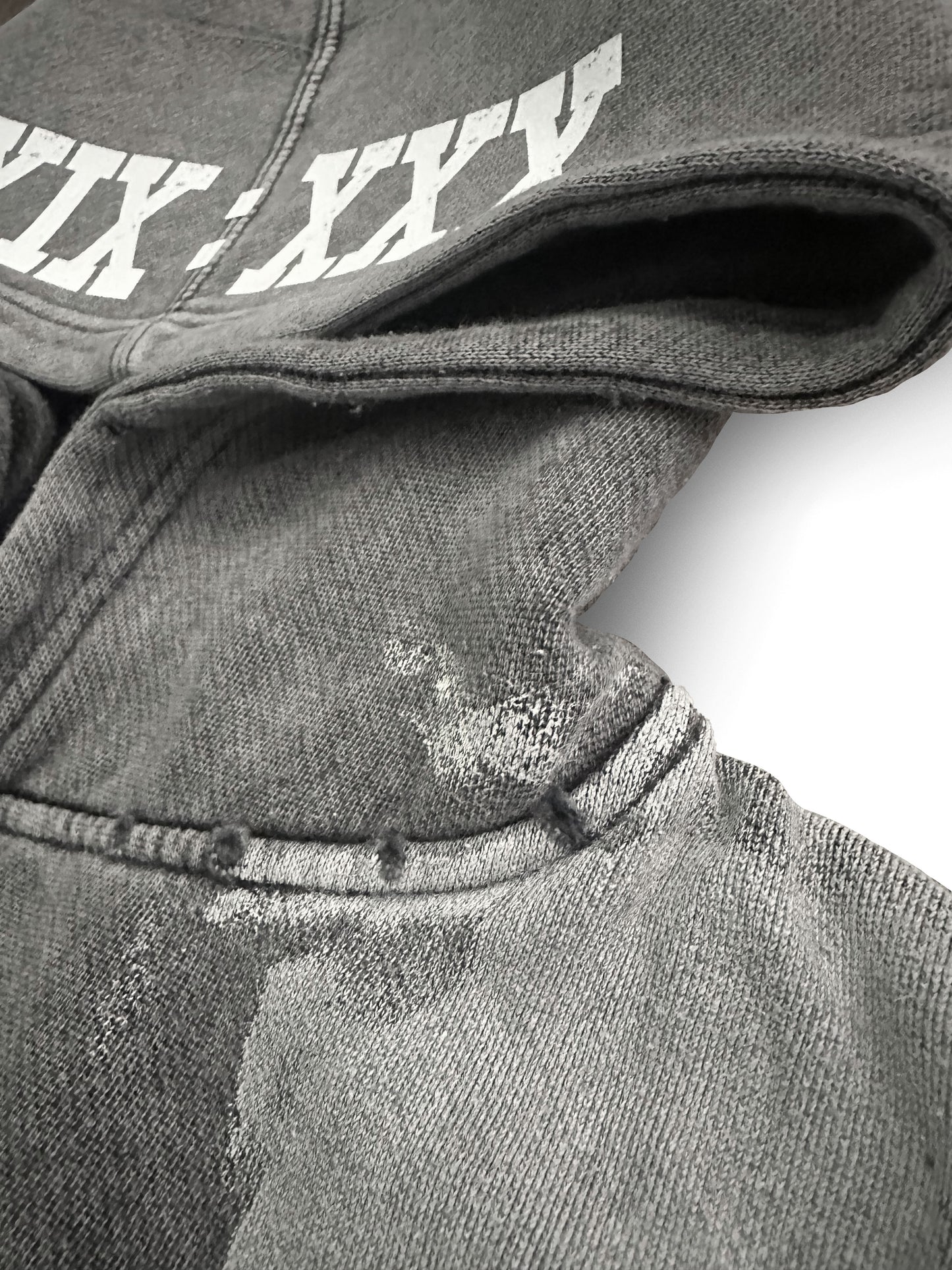 Tetelestai Deep Fog Grunge Hoodie | John 19:30 Christian Streetwear | Yeshua Sleeve Faith Hoodie