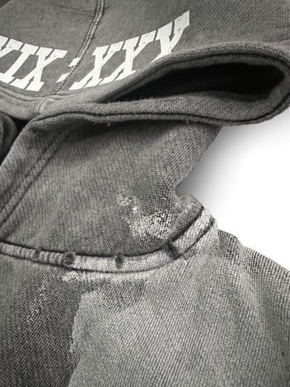 Tetelestai Deep Fog Grunge Hoodie | John 19:30 Christian Streetwear | Yeshua Sleeve Faith Hoodie