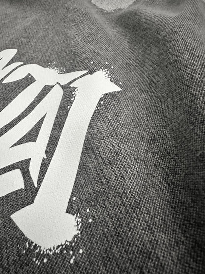 Tetelestai Deep Fog Grunge Hoodie | John 19:30 Christian Streetwear | Yeshua Sleeve Faith Hoodie