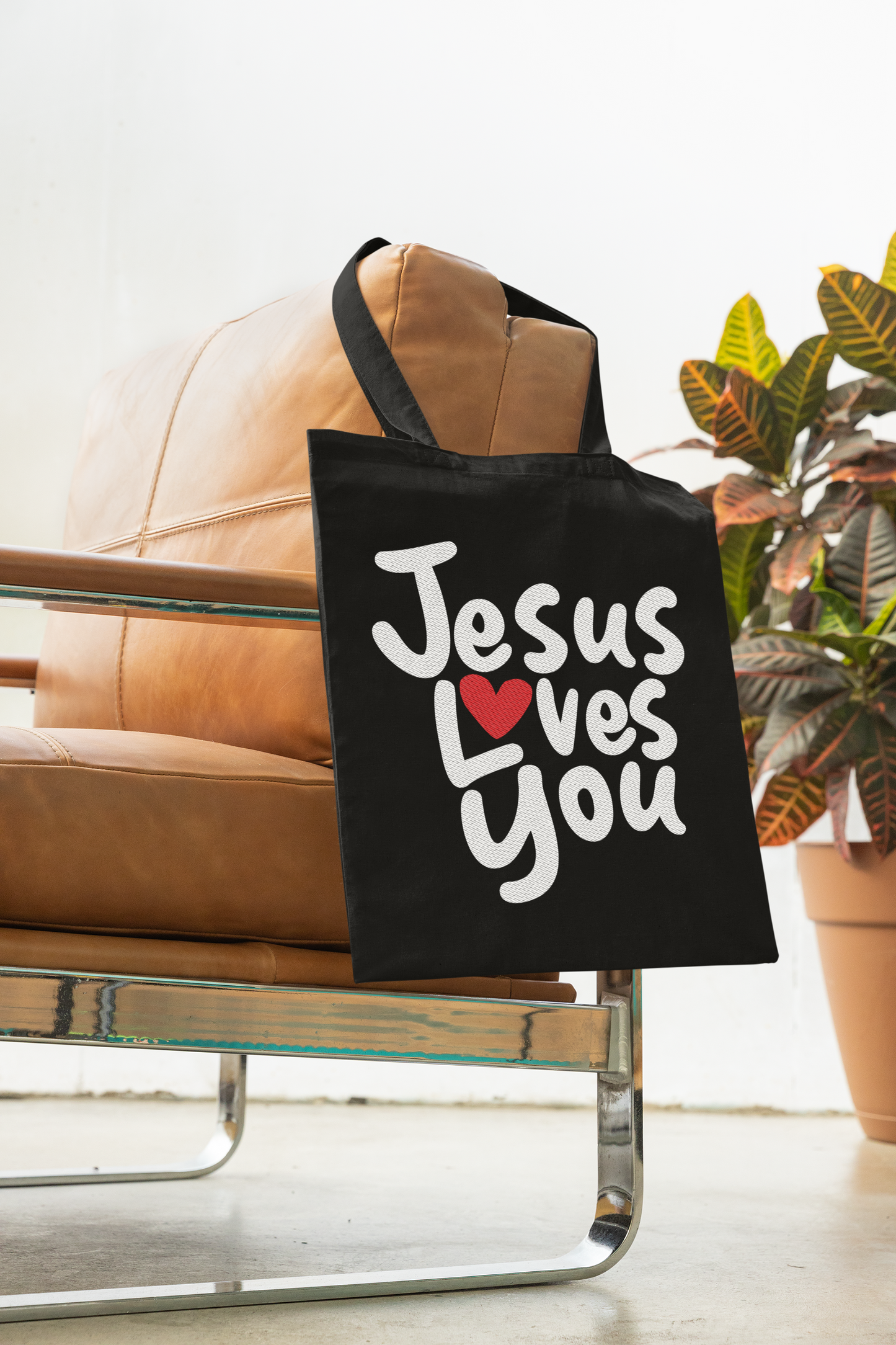 Jesus Loves You Heavy Canvas Tote Bag