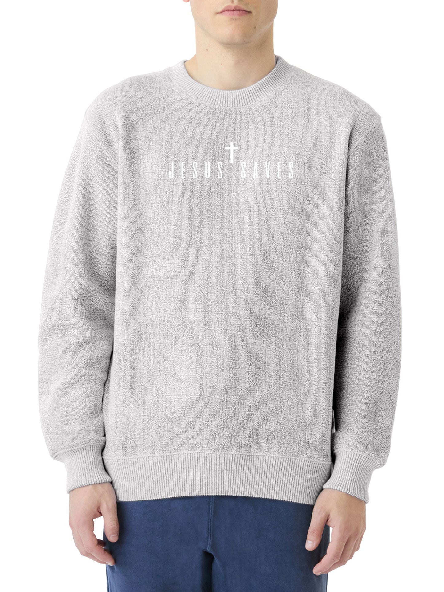 Jesus Saves Premium Crewneck Sweatshirt | The Softest Christian Faith Crewneck