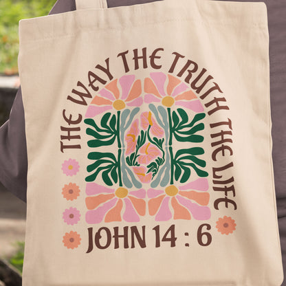 The Way, The Truth, The Life - John 14:6 Heavy Canvas Tote Bag