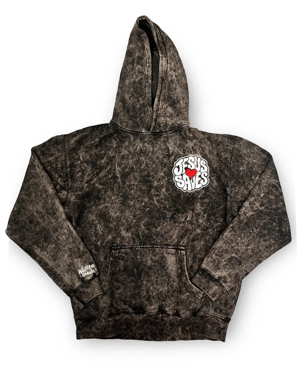 Jesus Saves Mineral Wash Hoodie – Premium Christian Streetwear | Romans 10:13