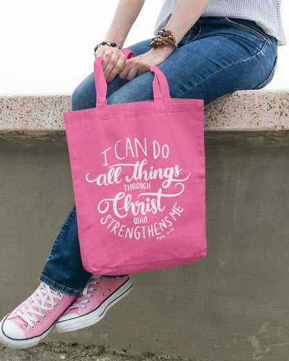 I Can Do All Things Through Christ Tote Bag | Philippians 4:13 Faith Gift